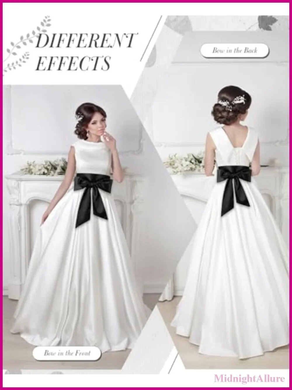 Satin Waist Belt for Dress Sash Tie Obi Belt Wedding Party Accessory